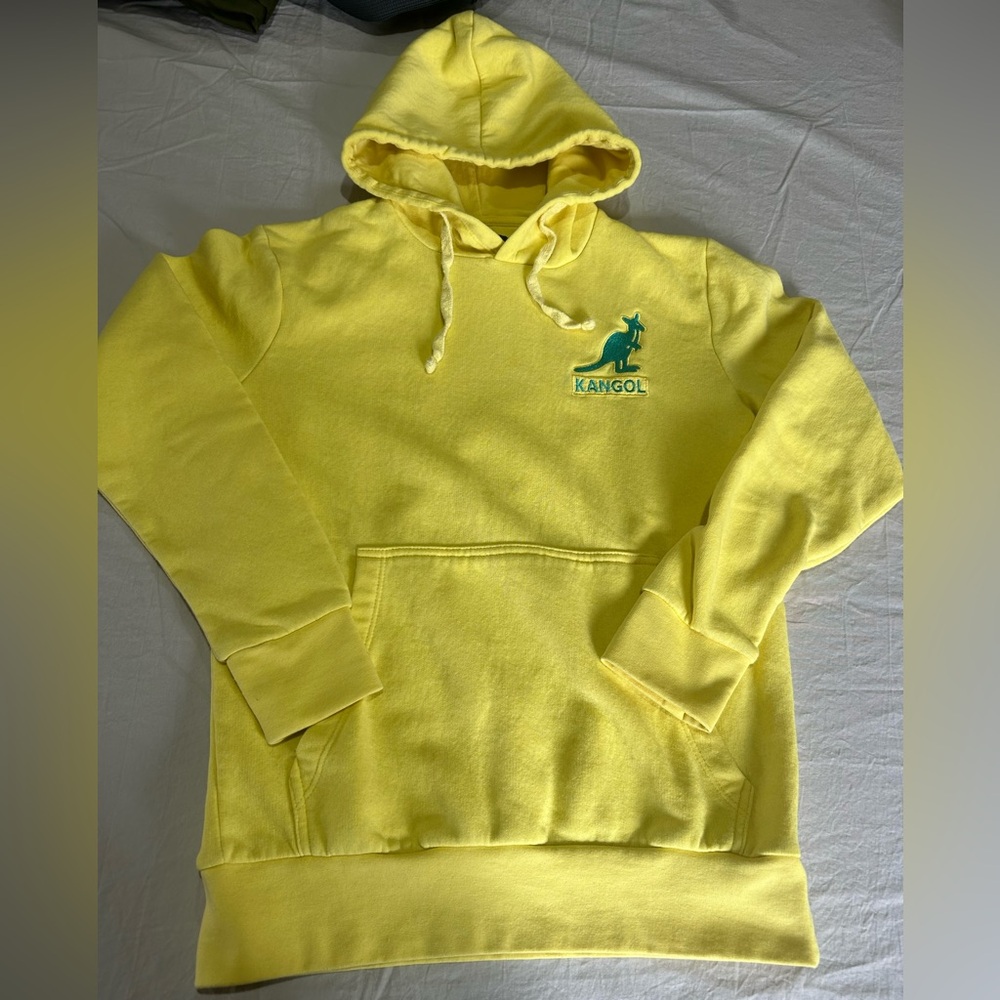 Boys Kangol Hoodie Yellow Kids Large